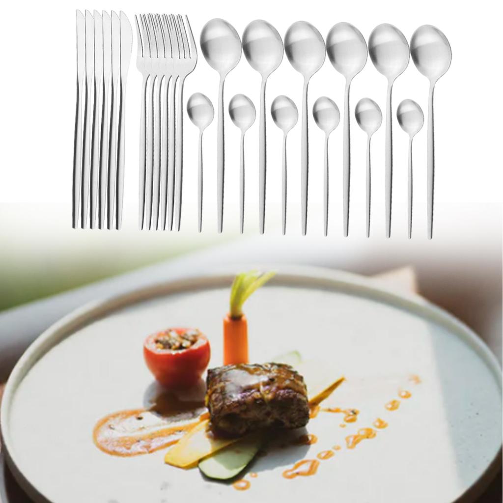 Cutlery Set Stainless Flatware Eating Tableware Cutlery Silver