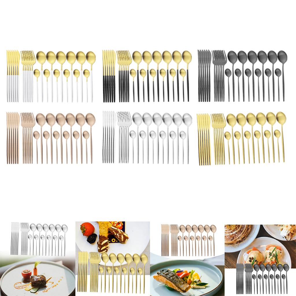 Cutlery Set Stainless Flatware Eating Tableware Cutlery Silver