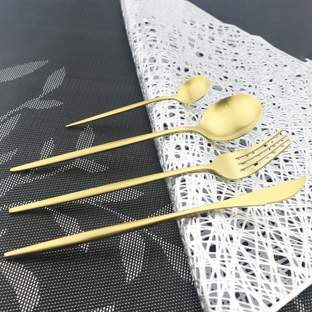 Cutlery Set Stainless Flatware Eating Tableware Cutlery Golden