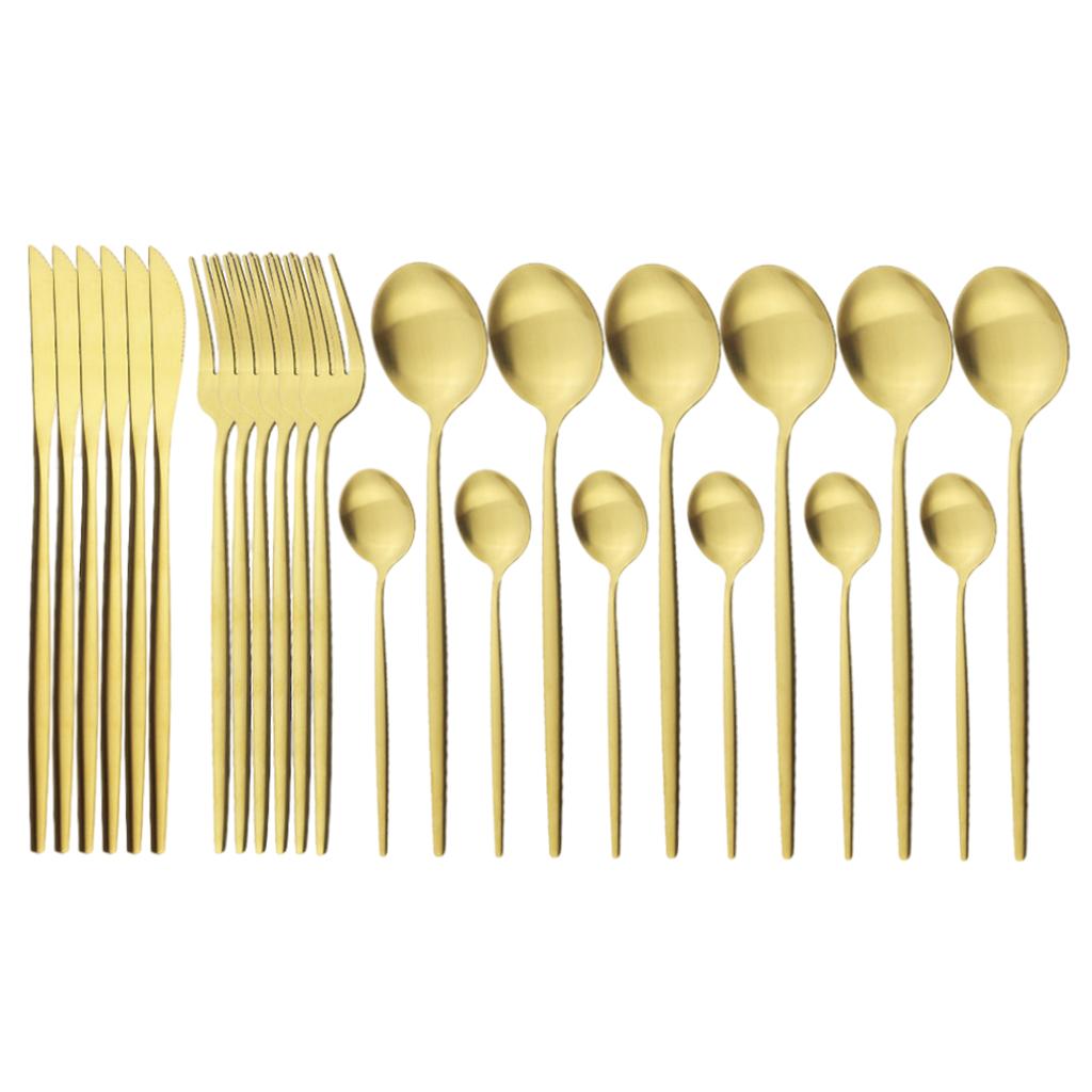 Cutlery Set Stainless Flatware Eating Tableware Cutlery Golden