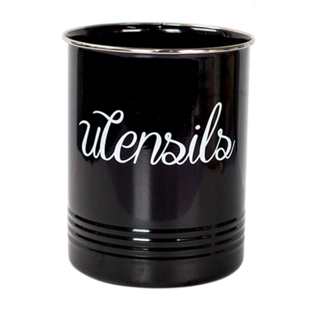 Kitchen Utensil Container Jar Kitchen Cooking Tools Storage Tabletop Decor Black