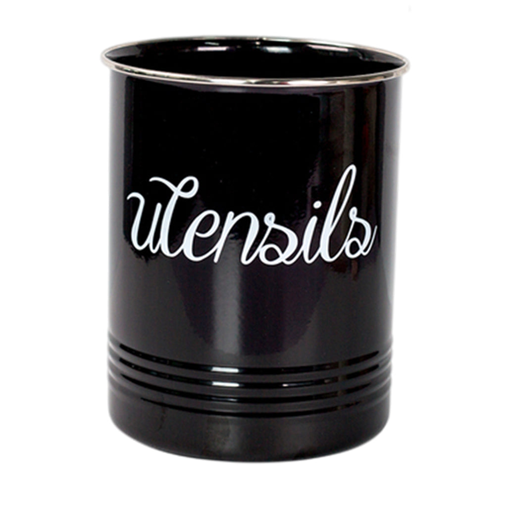 Kitchen Utensil Container Jar Kitchen Cooking Tools Storage Tabletop Decor Black