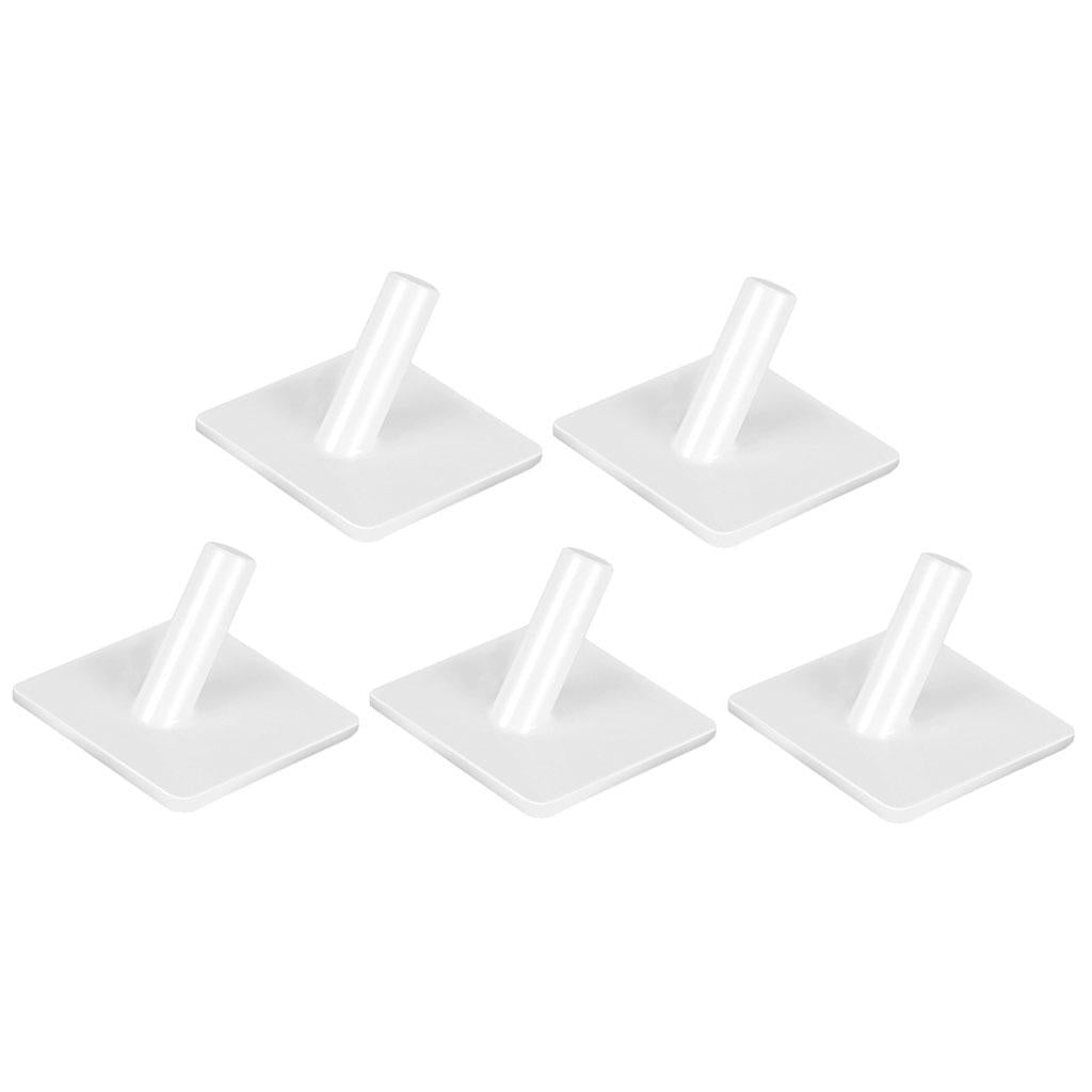 5 Pieces Self Adhesive Hook Kitchen Bathroom Wall Door Sticky Hanger White