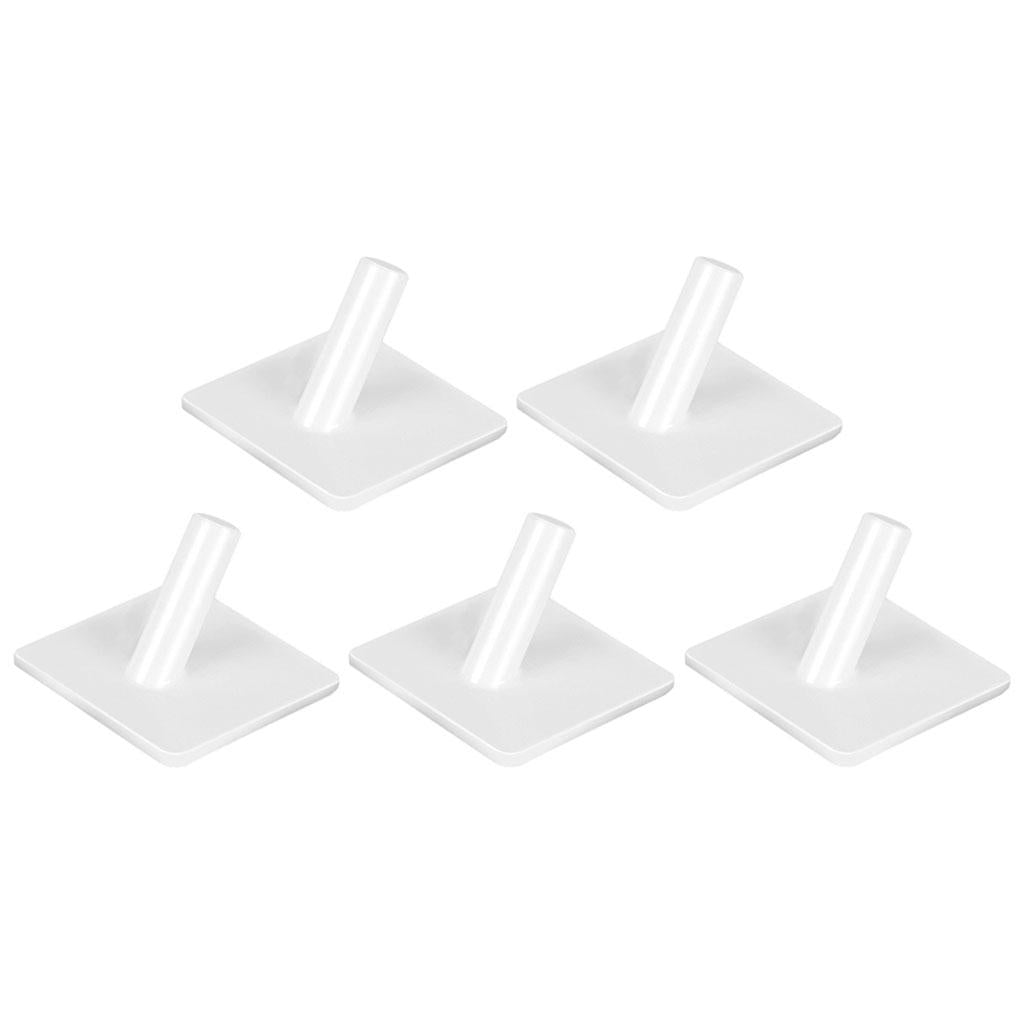 5 Pieces Self Adhesive Hook Kitchen Bathroom Wall Door Sticky Hanger White