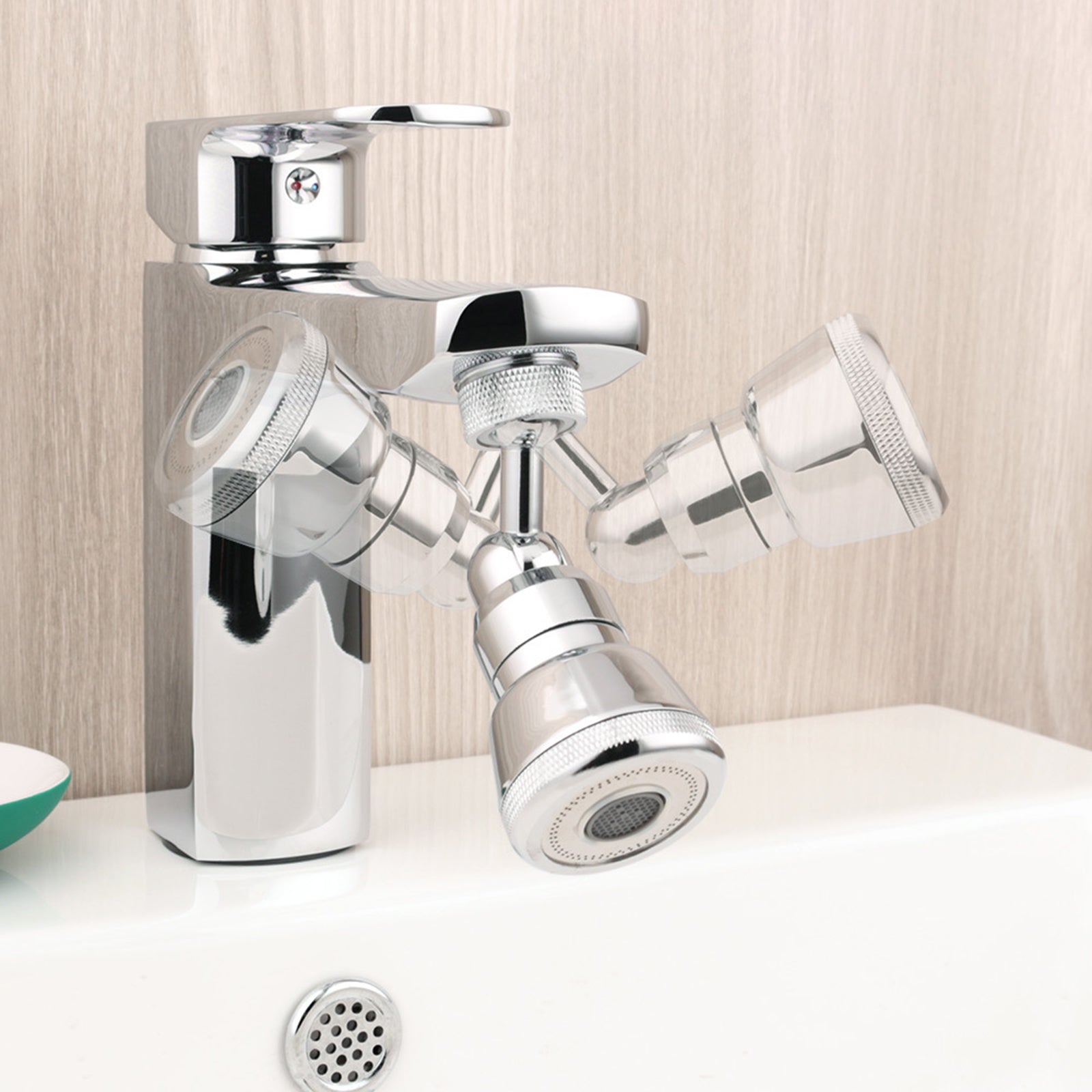 Rotating Splash-proof Faucet Extender Kitchen Sink Tap Adapter Water Saving