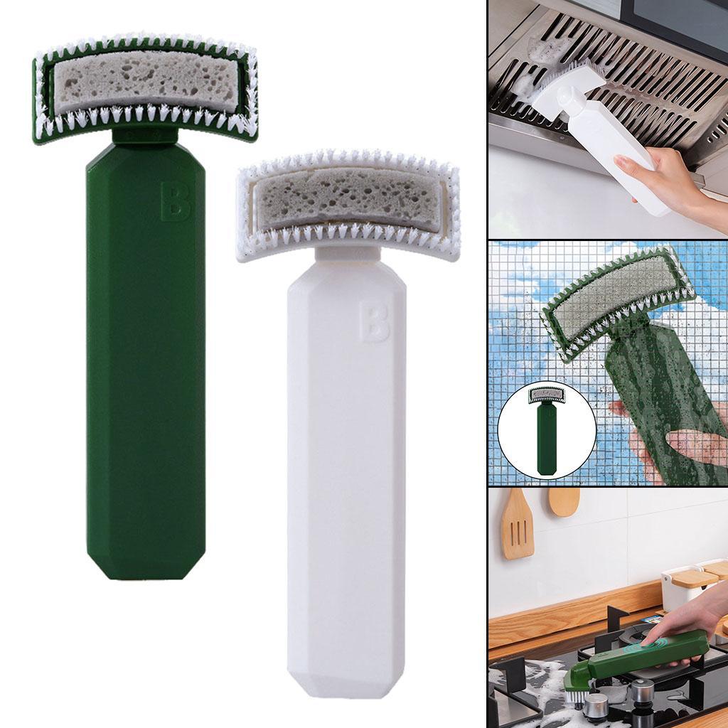 Cleaning Brush Sink Desktop Soap Dispensing Brush Sponge for Kitchen White