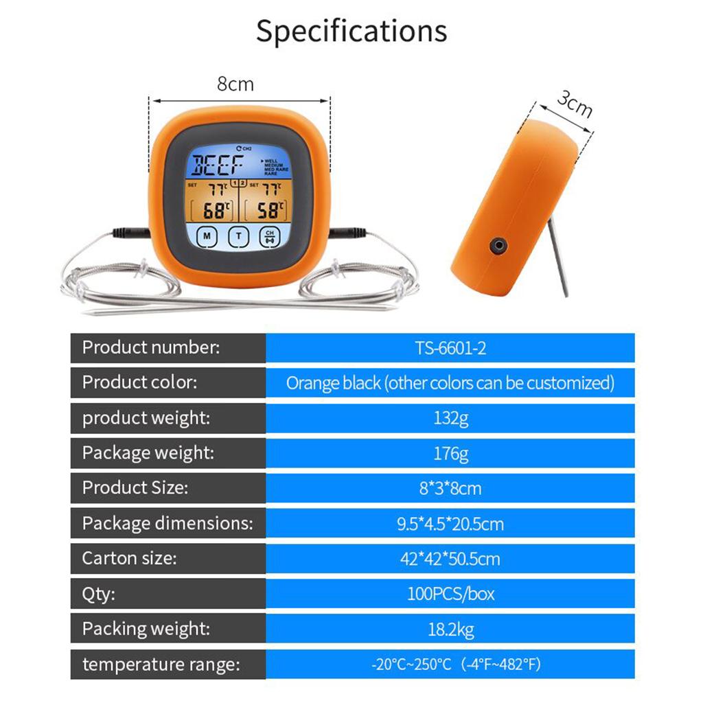 Digital Meat Kitchen Food Thermometer Waterproof Meat Temperature Probe