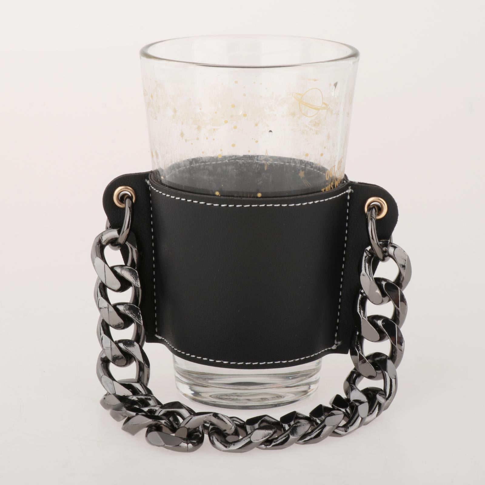 Cup Sleeve Insulated Tumbler Sleeve with Chain for Travel Hiking Camping Black