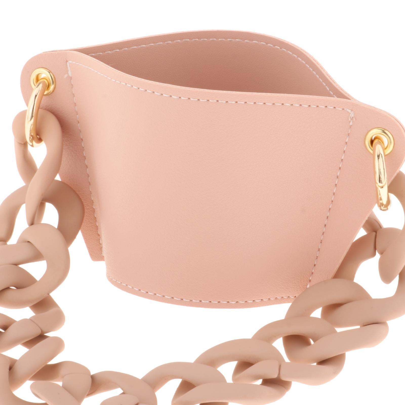 Cup Sleeve Insulated Tumbler Sleeve with Chain for Travel Hiking Camping Pink