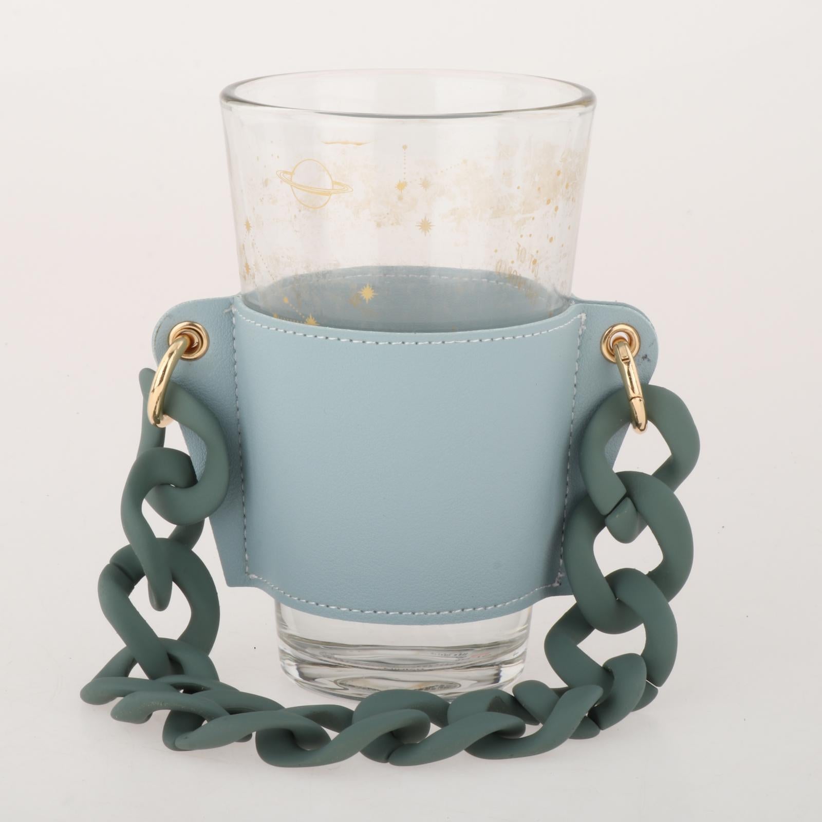 Cup Sleeve Insulated Tumbler Sleeve with Chain for Travel Hiking Camping Sky blue
