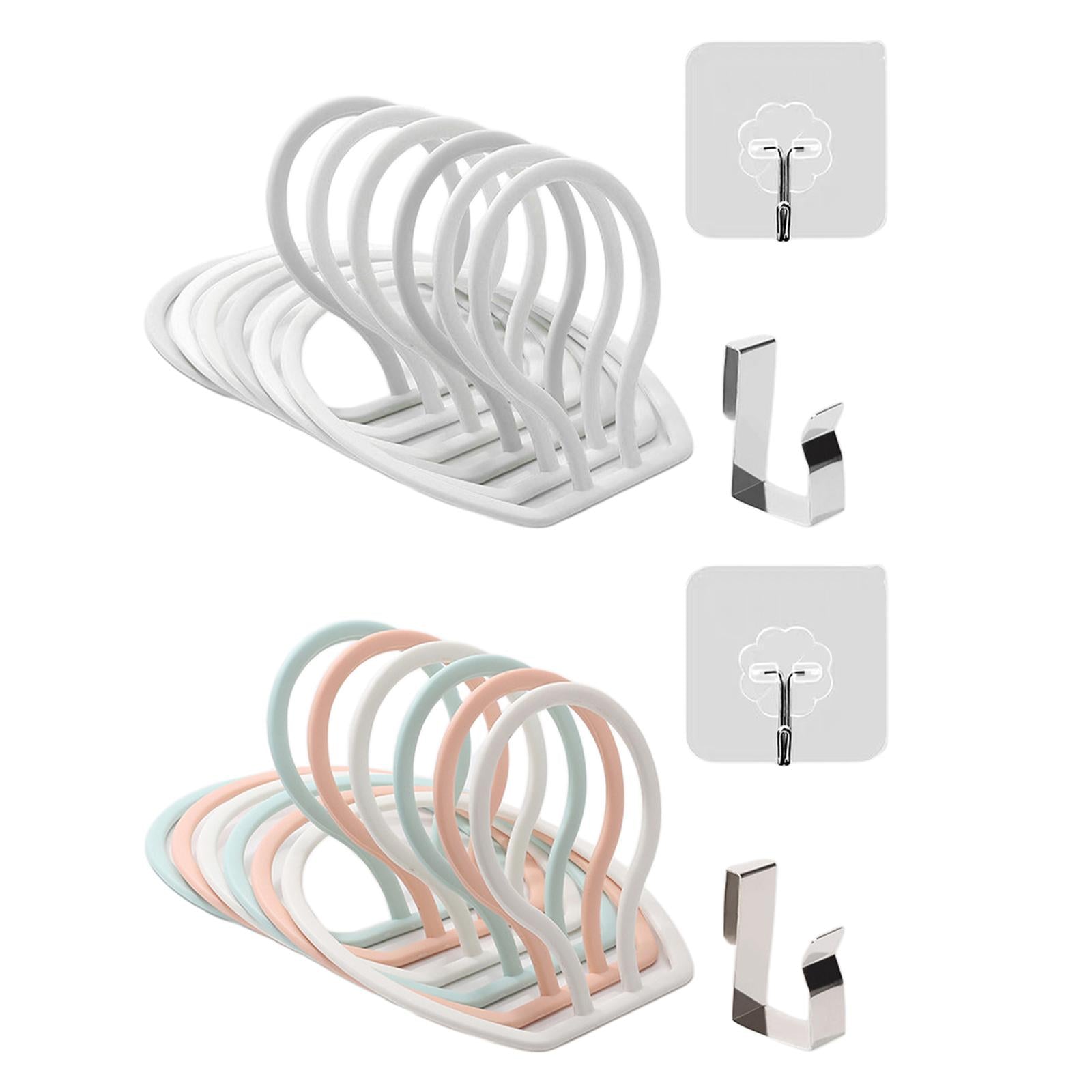 6 Rings Hat Racks Modular Adjustable Round for Back Door Baseball Closet white