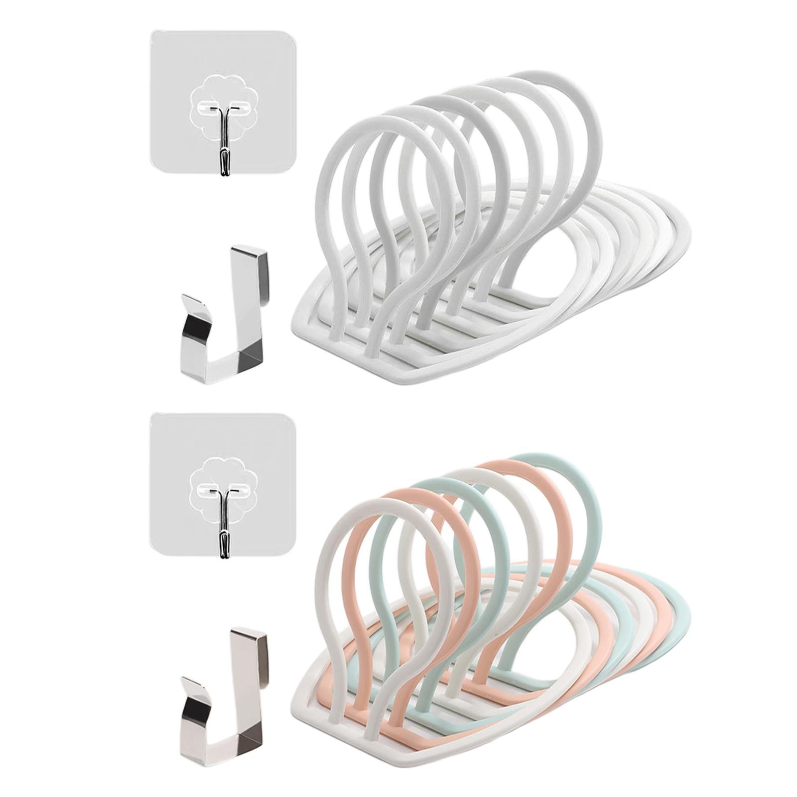 6 Rings Hat Racks Modular Adjustable Round for Back Door Baseball Closet white