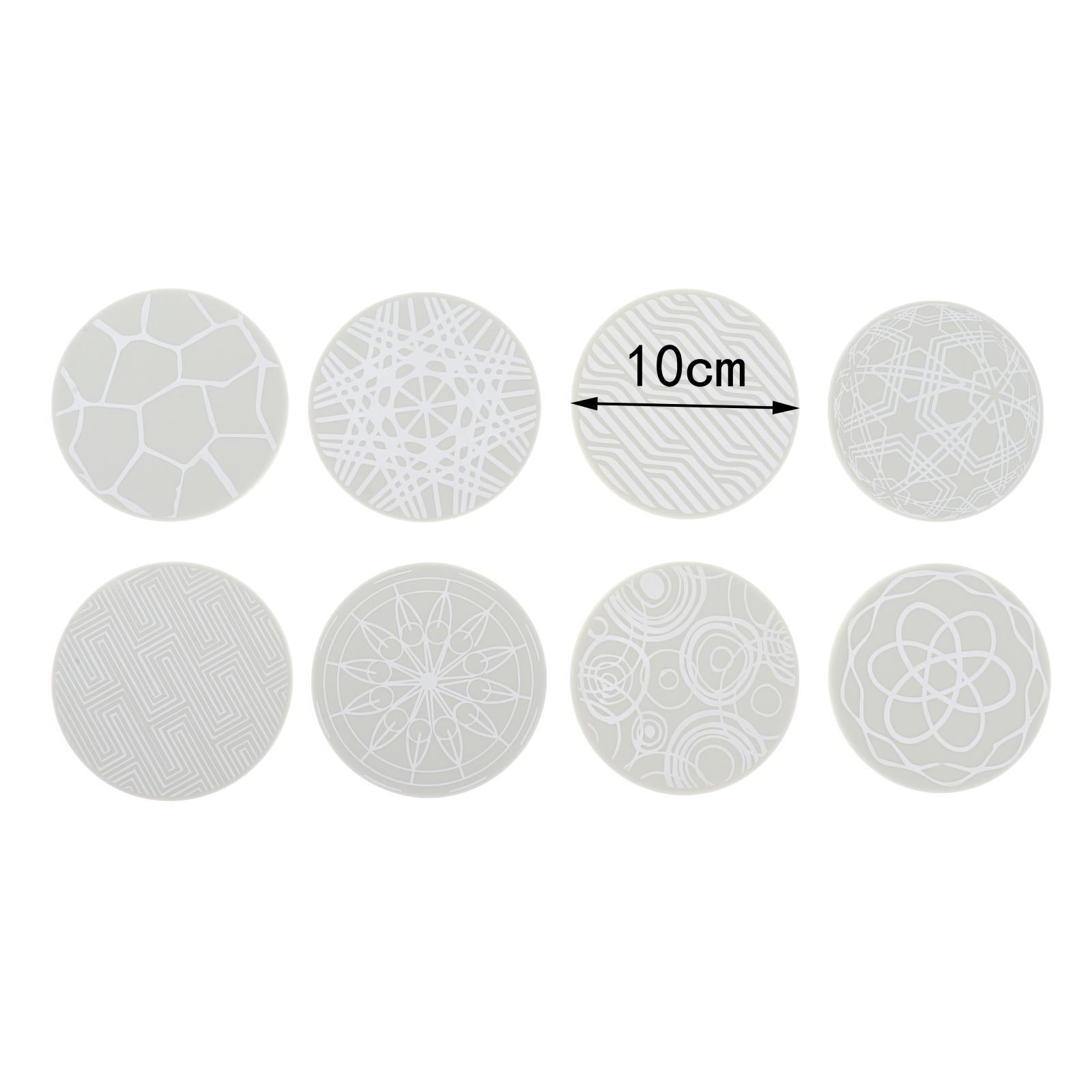 8 Pack of Silicone Cup Mat with Holder Non-Slip for Office Hot/Cold Drinks