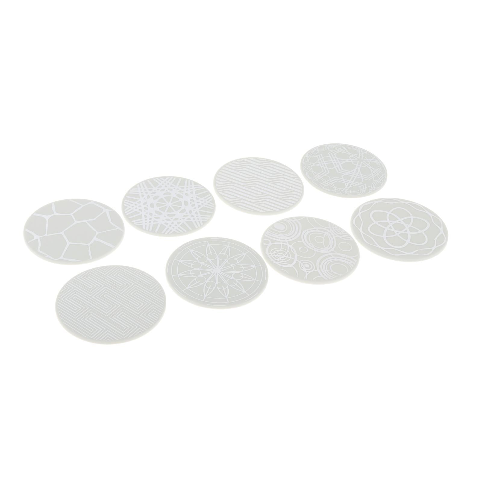 8 Pack of Silicone Cup Mat with Holder Non-Slip for Office Hot/Cold Drinks