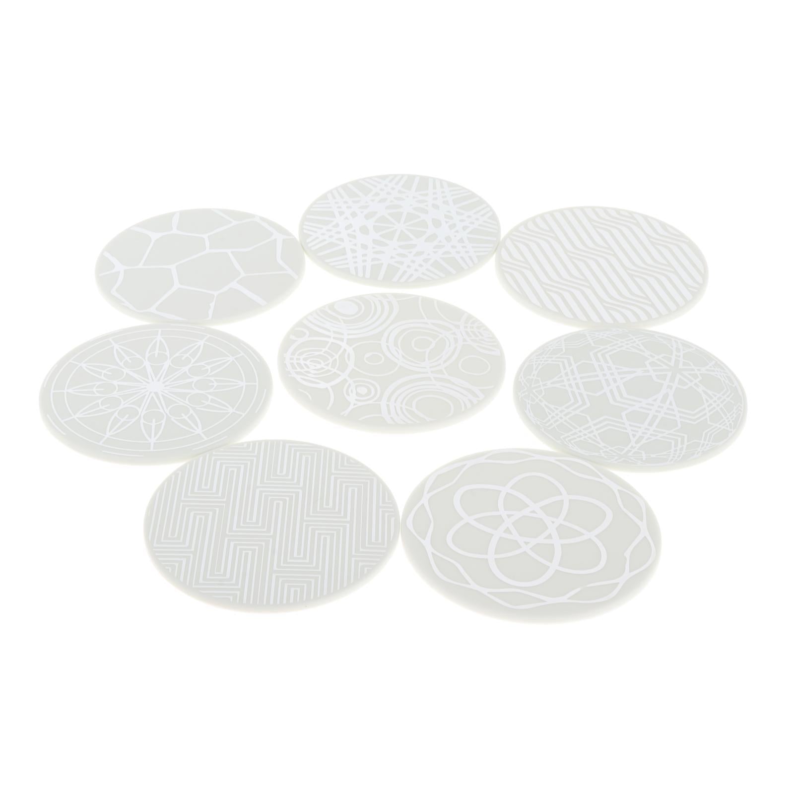 8 Pack of Silicone Cup Mat with Holder Non-Slip for Office Hot/Cold Drinks