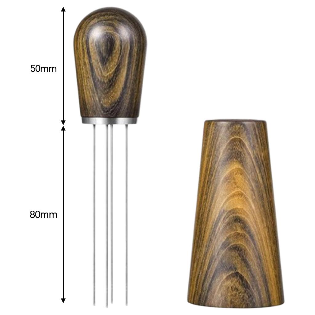 1pc Coffee Stirrer Coffee Needle Distributor with Holder 4-Pin Stirring Tool Rosewood