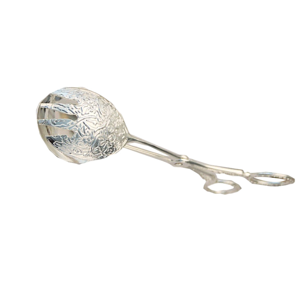 Kitchen Tongs Food Serving Tongs Dessert Clip Clamp Round Silver