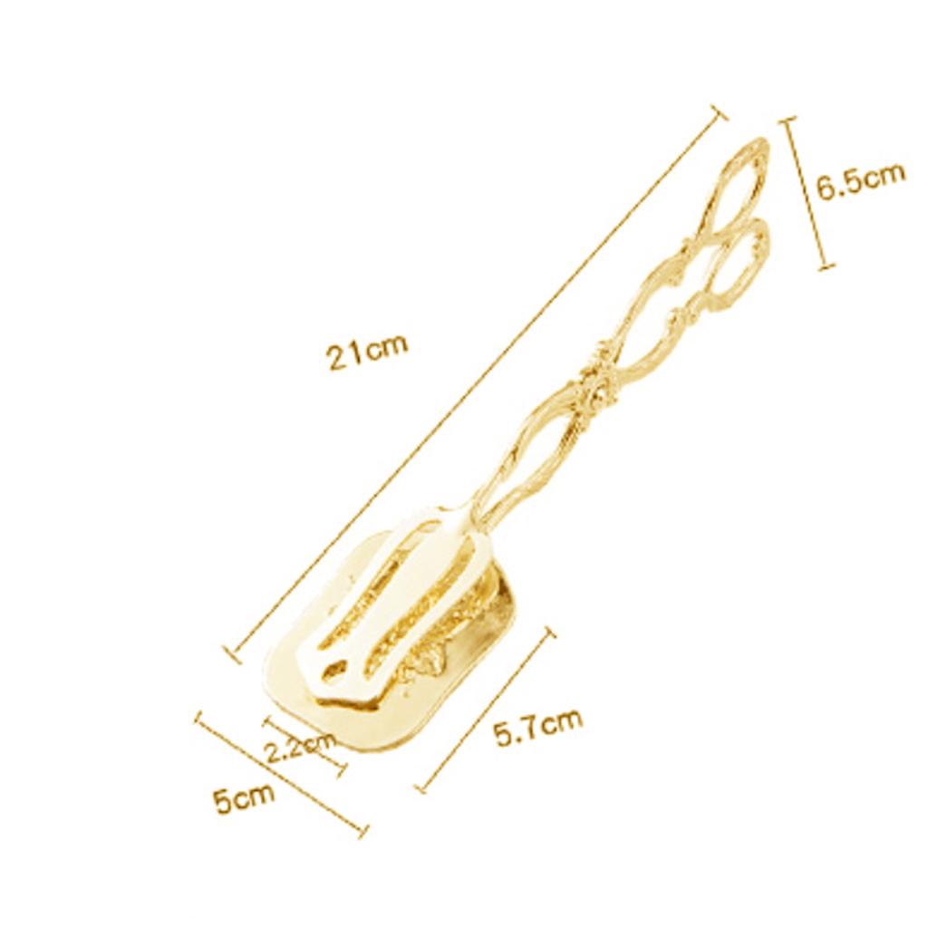 Kitchen Tongs Food Serving Tongs Dessert Clip Clamp Square Gold