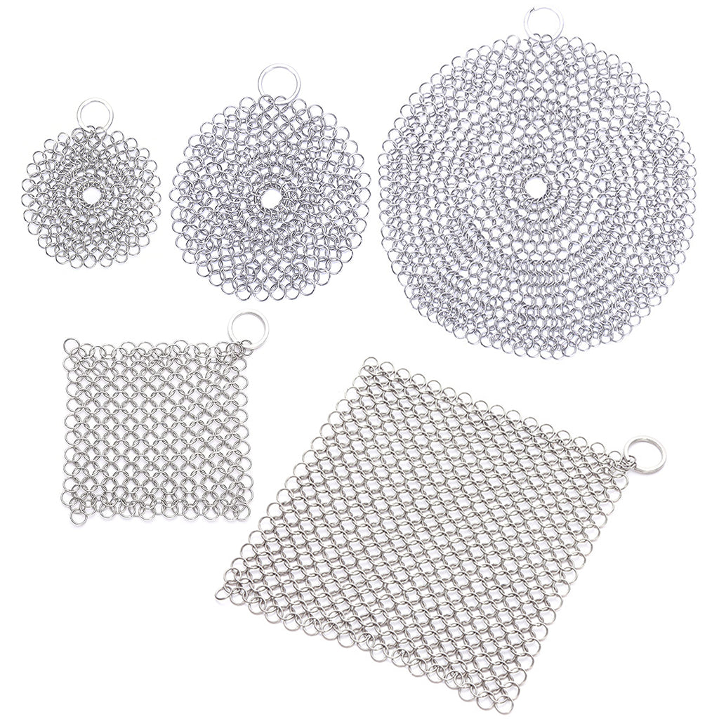 Chainmail Cleaner Ceramic Wide Applications Stainless Steel for Household 4x4 inch Round