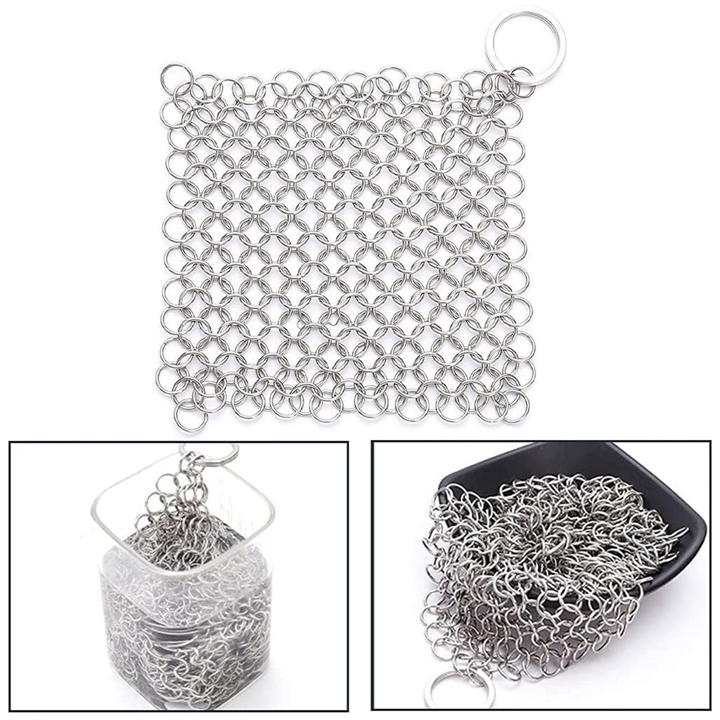 Chainmail Cleaner Ceramic Wide Applications Stainless Steel for Household 4x4 inch Square