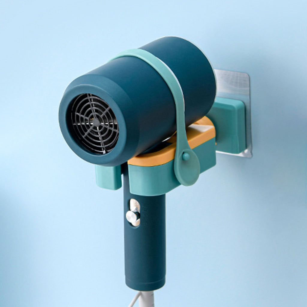 Hair Dryer Rack Portable Punch-Free Blow Dryer Storage for Bathroom Green