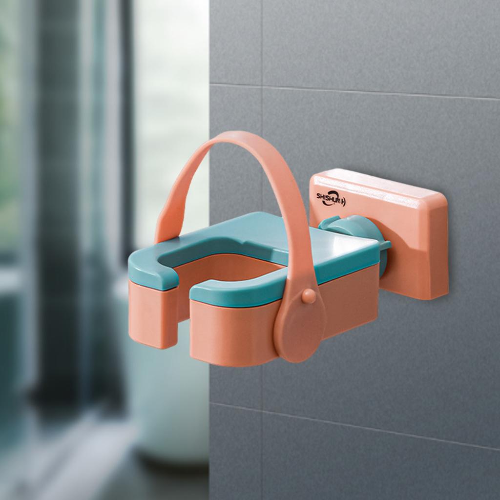 Hair Dryer Rack Portable Punch-Free Blow Dryer Storage for Bathroom Orange