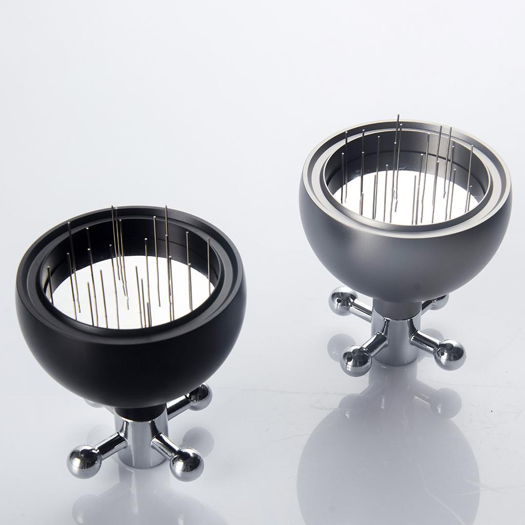 Stainless Steel Coffee Tamper Leveler Needle Type Powder Distributor Tool Black