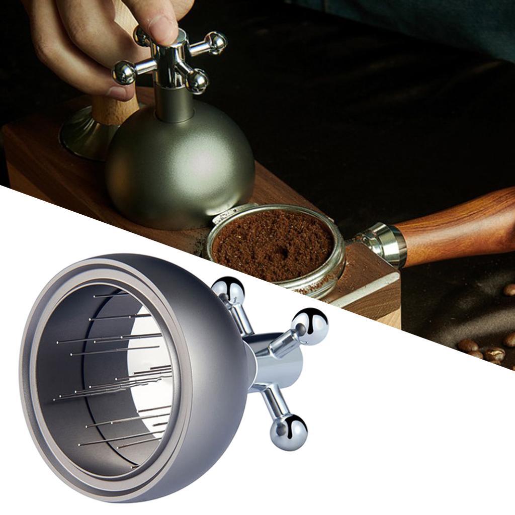 Stainless Steel Coffee Tamper Leveler Needle Type Powder Distributor Tool Grey