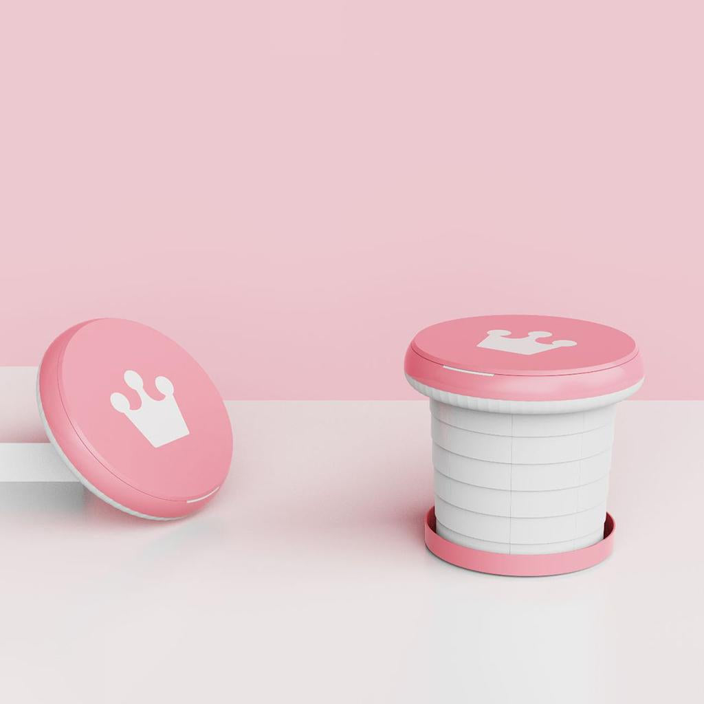 Cute Portable Folding Toilet Washable for Child Non-Slip Strip Design Park Pink