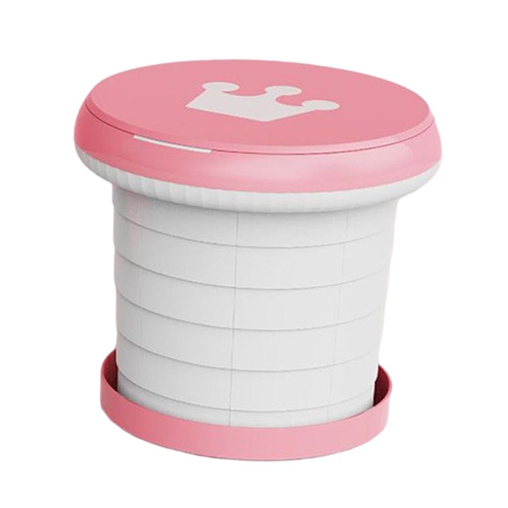 Cute Portable Folding Toilet Washable for Child Non-Slip Strip Design Park Pink