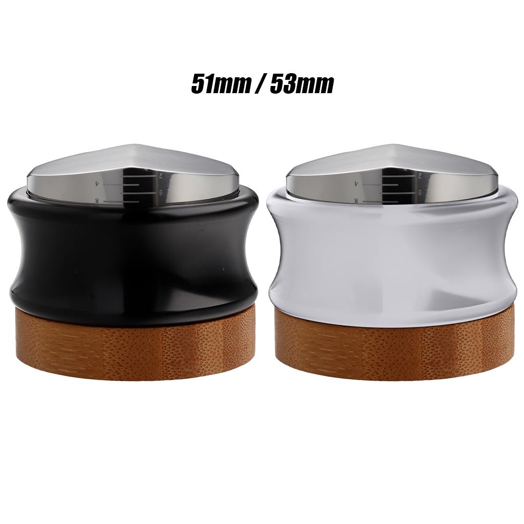Alloy Coffee Distributor Leveler Adjustable Depth Coffee Tamper Black 51mm