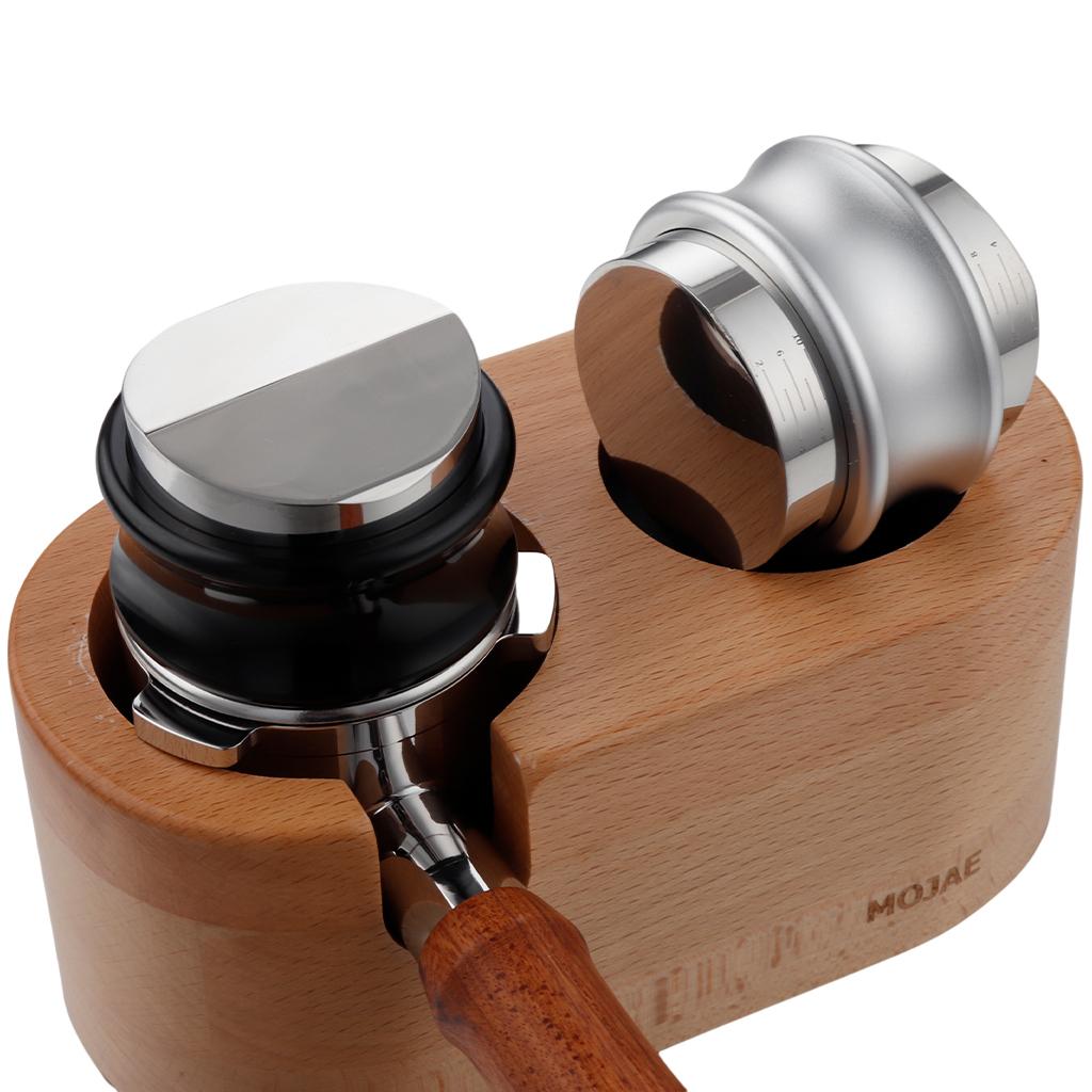 Alloy Coffee Distributor Leveler Adjustable Depth Coffee Tamper Black 51mm