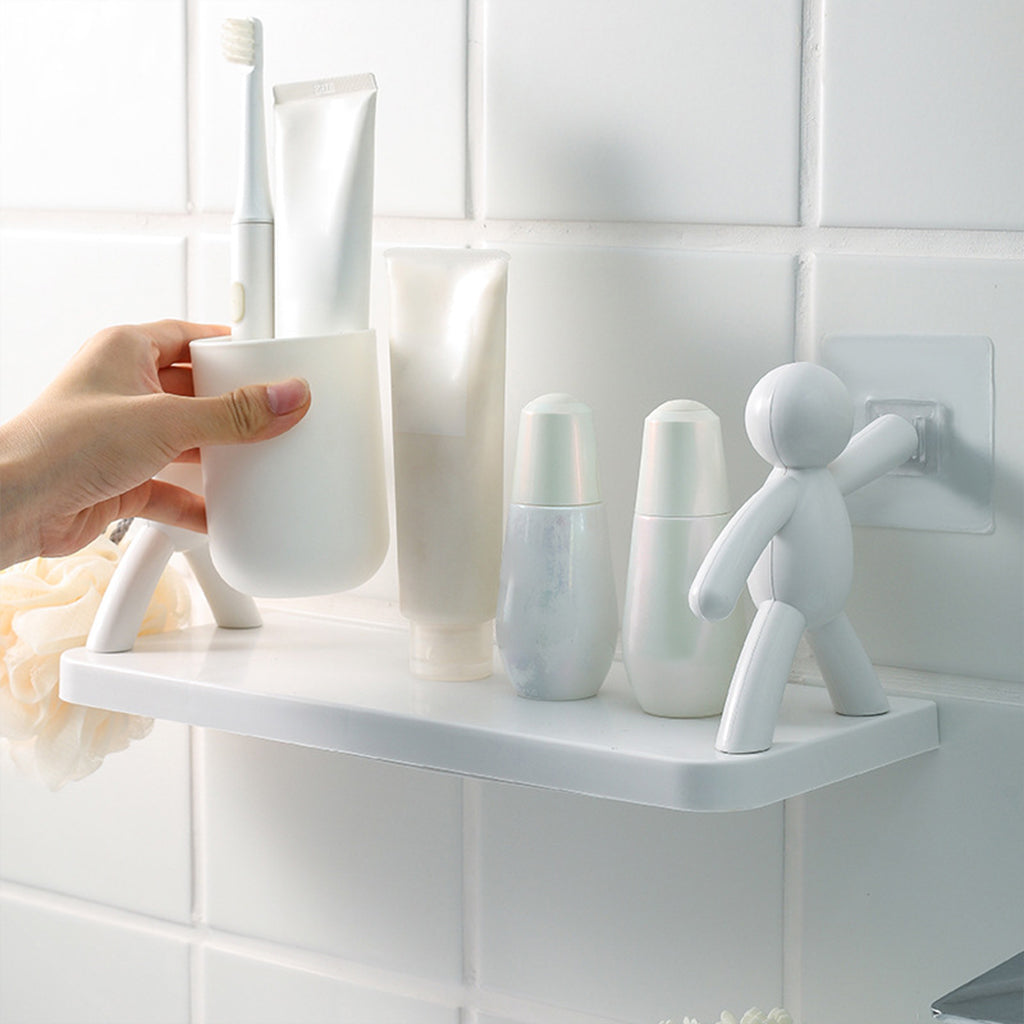 Self Adhesivecute Floating Shelves Wall Shelf for Kitchen Bathroom Entryway white