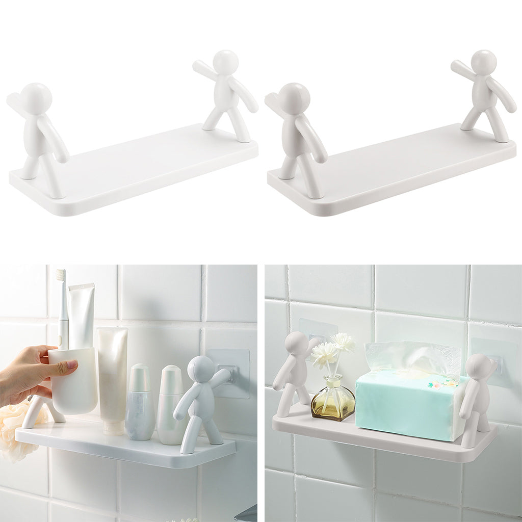 Self Adhesivecute Floating Shelves Wall Shelf for Kitchen Bathroom Entryway white