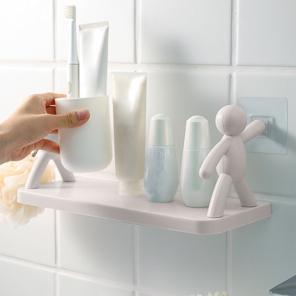 Self Adhesivecute Floating Shelves Wall Shelf for Kitchen Bathroom Entryway gray