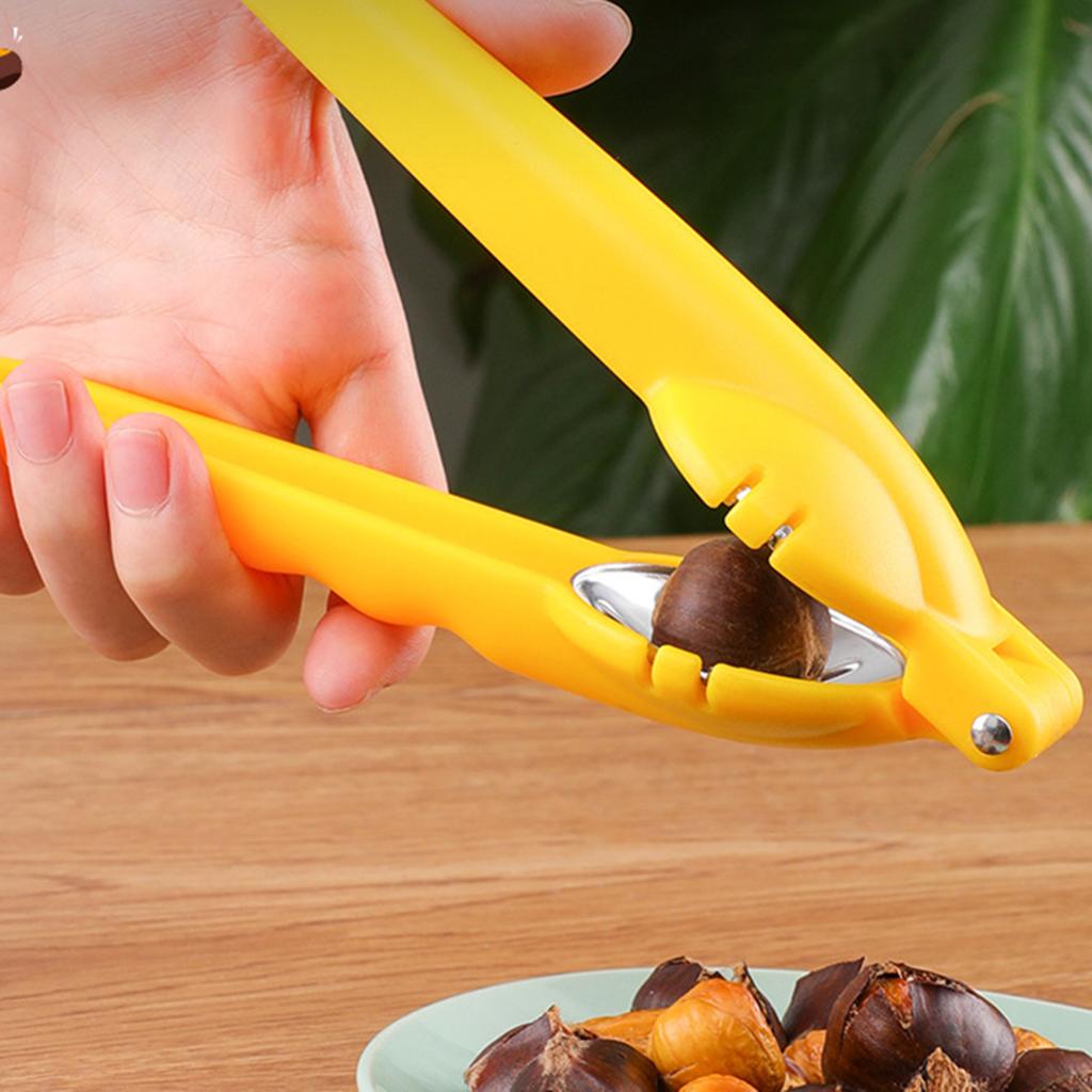 Multifunction Chestnut Clip Walnut Clip Chestnut Cutter for Home Restaurant Yellow