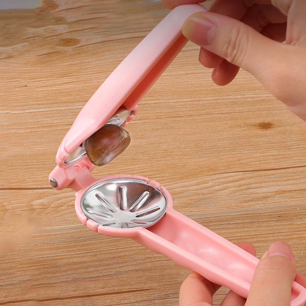 Multifunction Chestnut Clip Walnut Clip Chestnut Cutter for Home Restaurant Pink