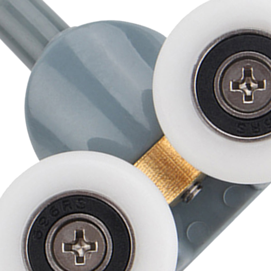 2Pcs Shower Door Rollers Twin Round Wheels Track Pulleys Wheels Grey 25mm