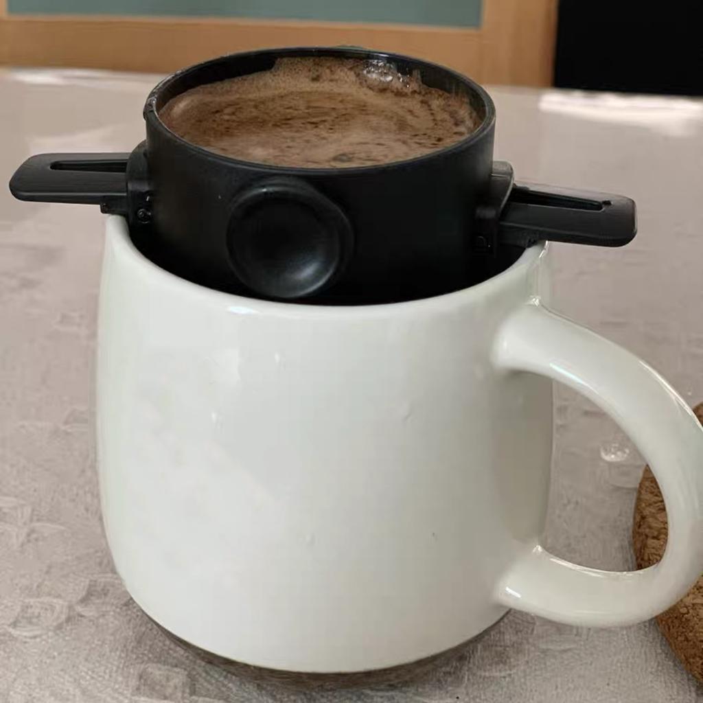 Coffee Filter Easy to Clean Paperless 1-2 Cup for Backpacking Home Travel B with brush boxed