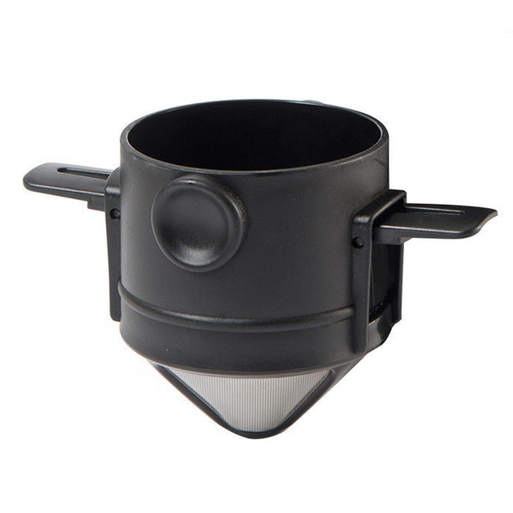 Coffee Filter Easy to Clean Paperless 1-2 Cup for Backpacking Home Travel black with cup