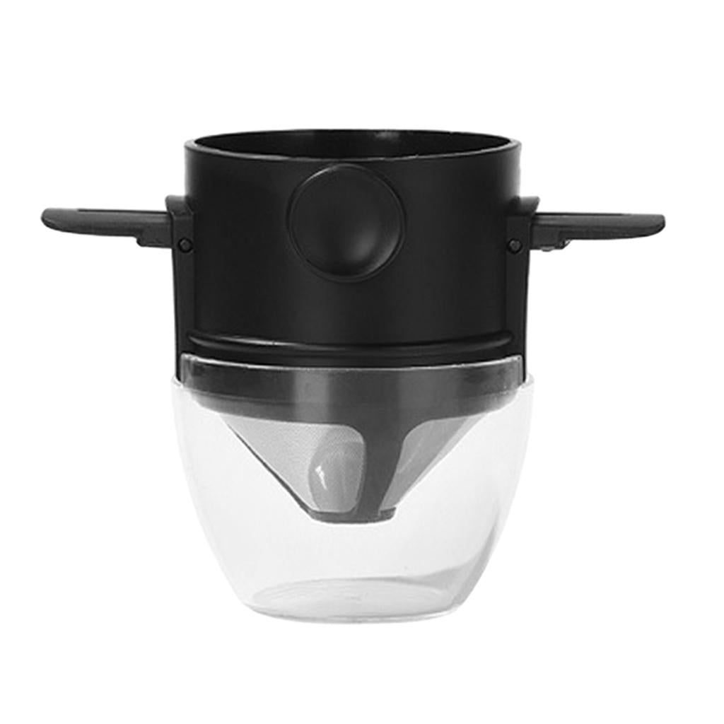 Coffee Filter Easy to Clean Paperless 1-2 Cup for Backpacking Home Travel black with cup