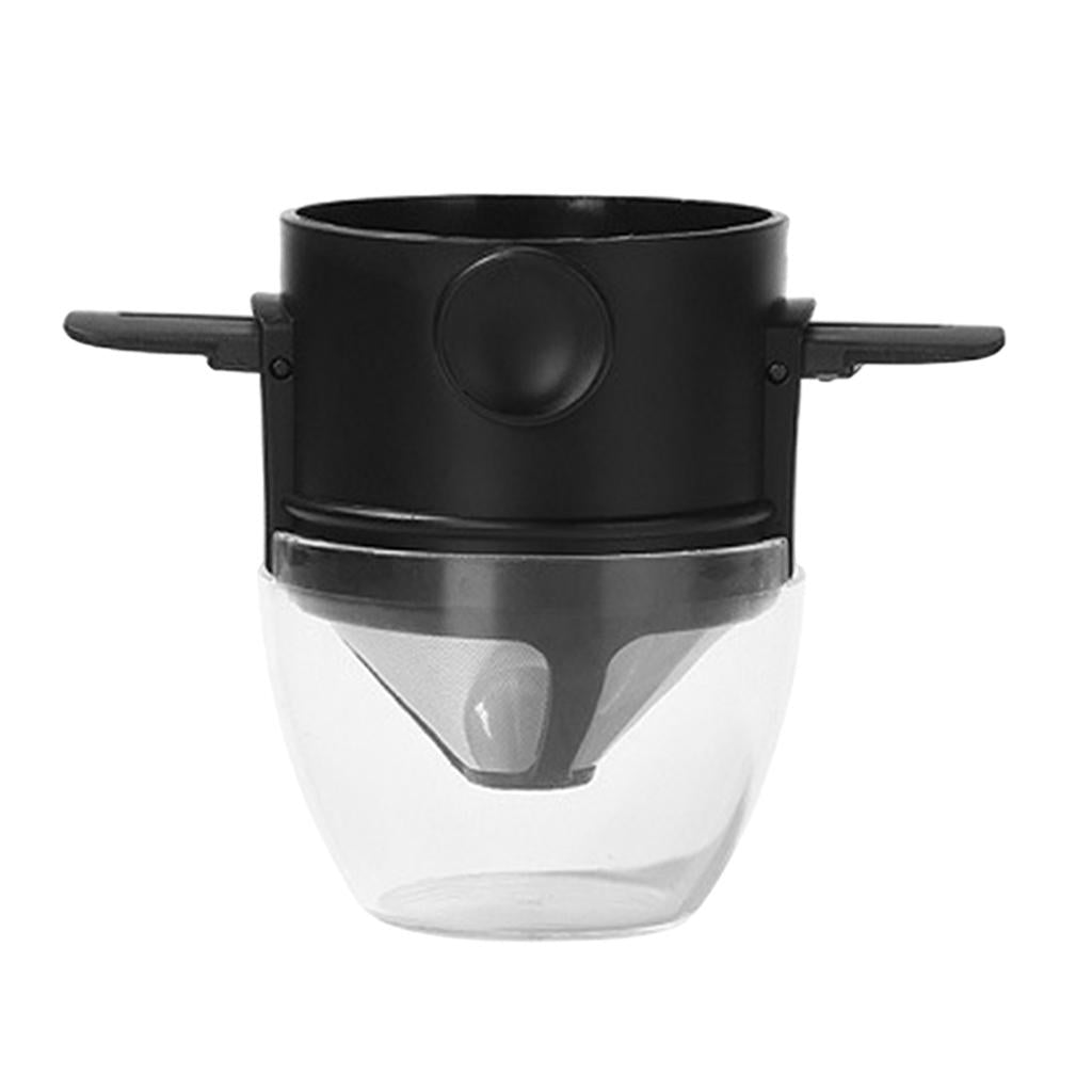 Coffee Filter Easy to Clean Paperless 1-2 Cup for Backpacking Home Travel black with cup