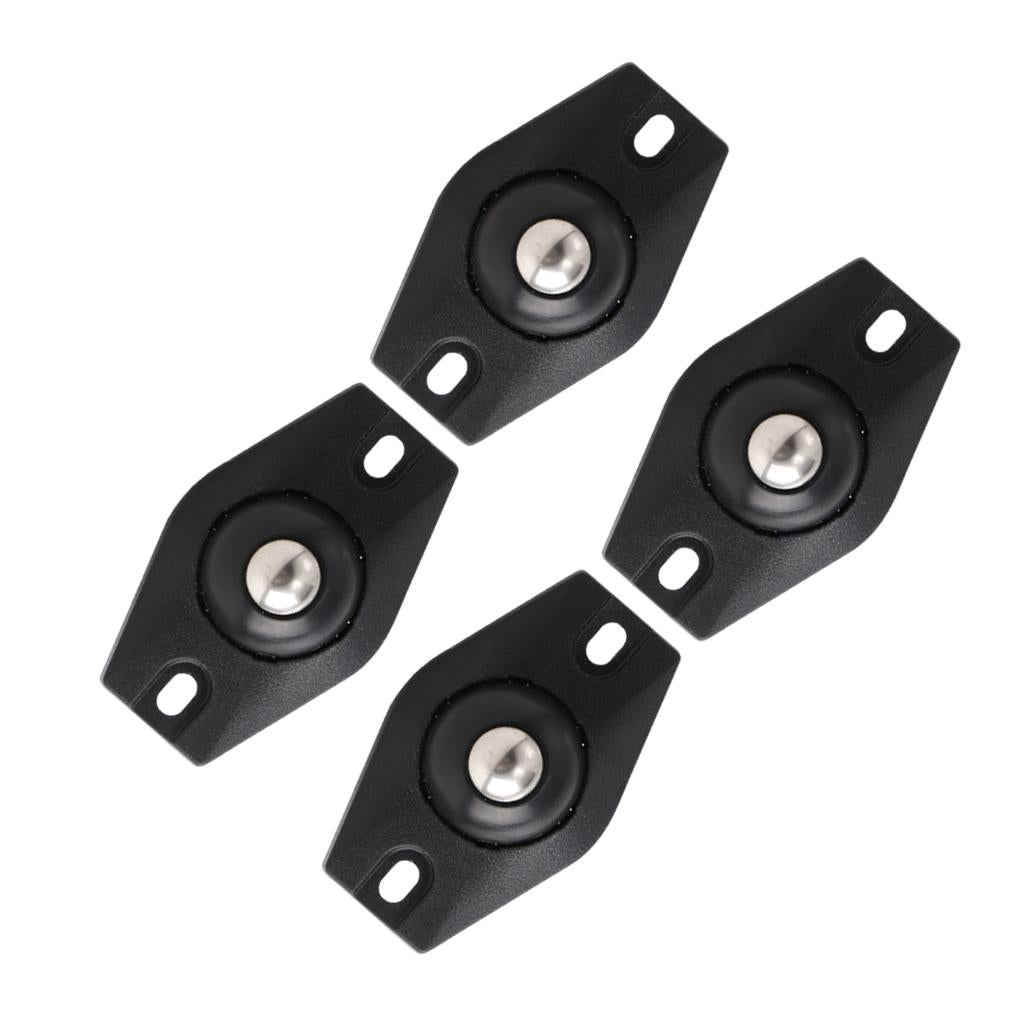 4 Pieces Paste Pulley Caster Pulley Sticky for Storage Bins Trash Cans Black