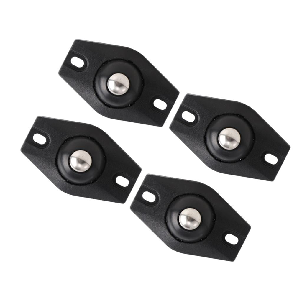 4 Pieces Paste Pulley Caster Pulley Sticky for Storage Bins Trash Cans Black