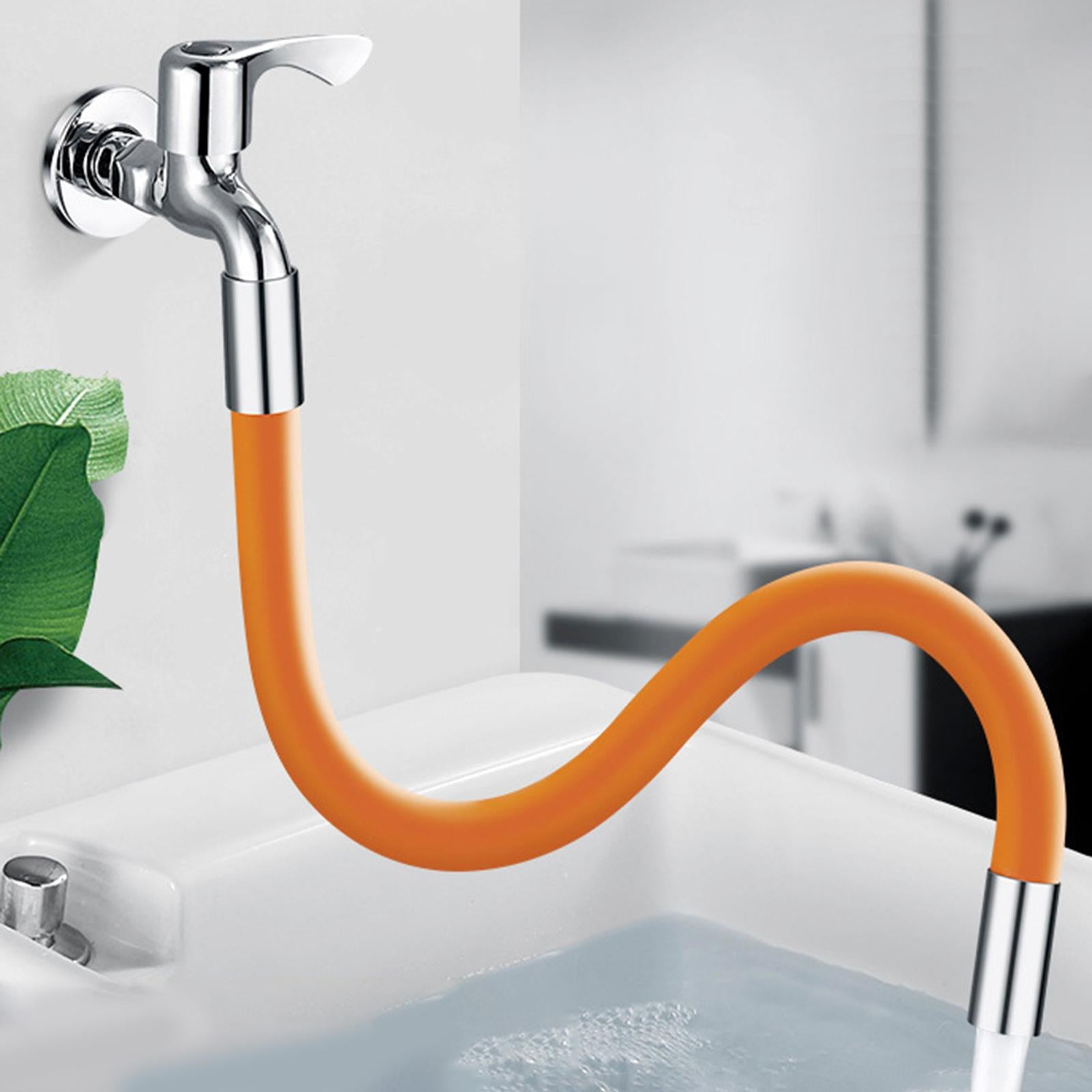 360 Rotary Faucet Extender Bendable Extension Pipe Extension Tube 20cm Orange