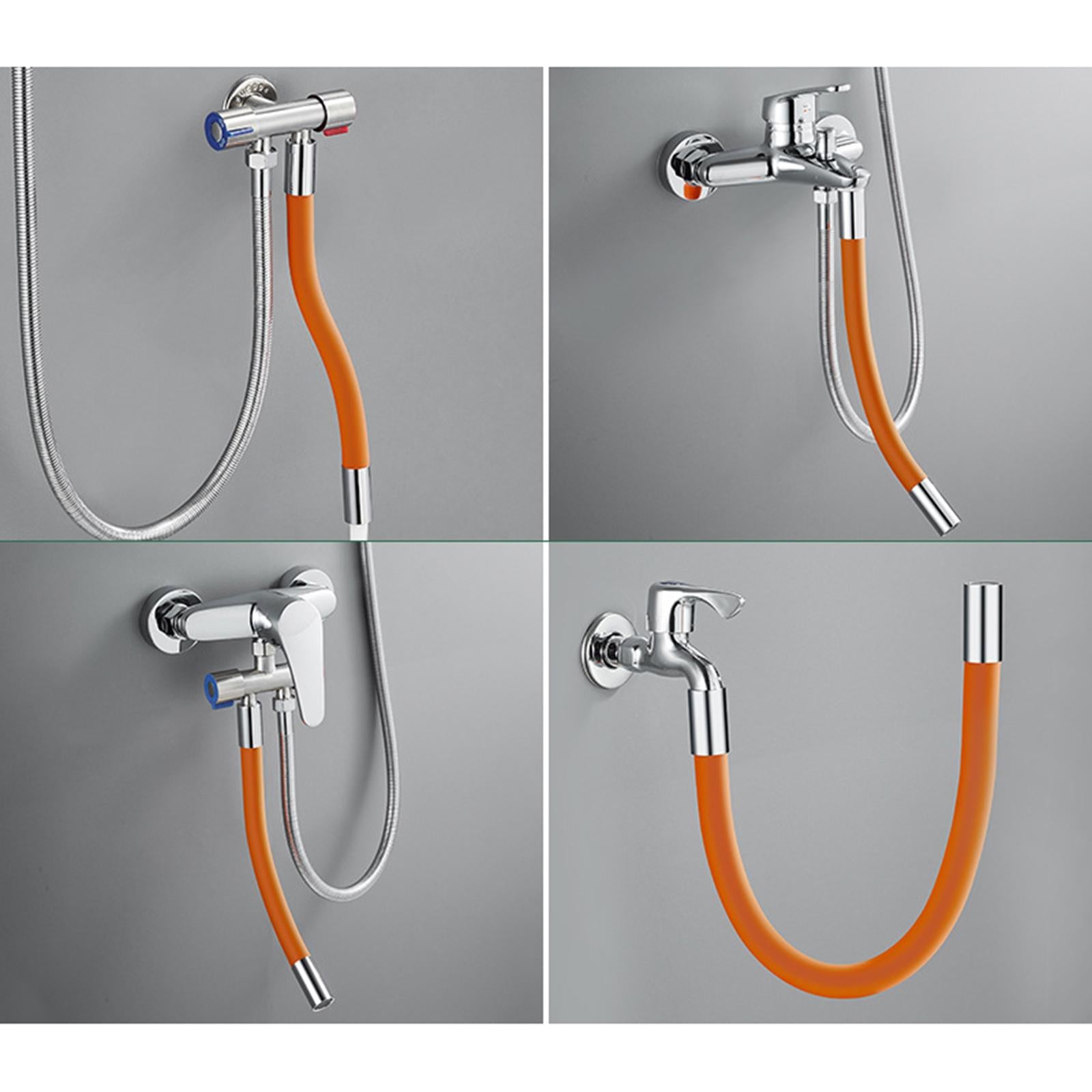 360 Rotary Faucet Extender Bendable Extension Pipe Extension Tube 20cm Orange