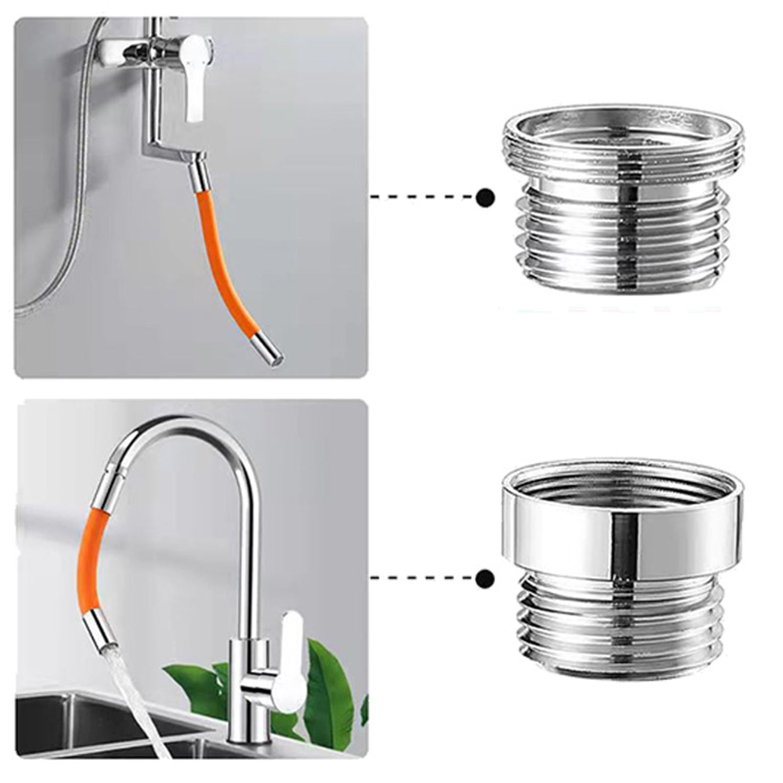360 Rotary Faucet Extender Bendable Extension Pipe Extension Tube 20cm Orange