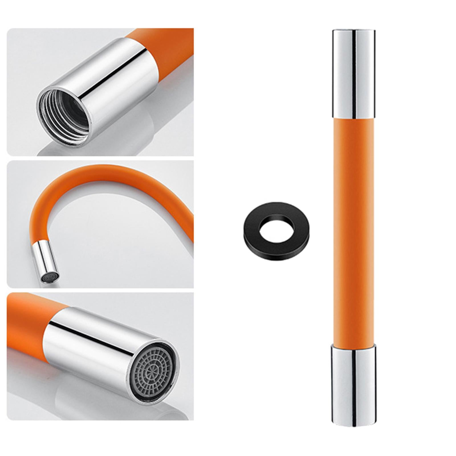 360 Rotary Faucet Extender Bendable Extension Pipe Extension Tube 30cm Orange