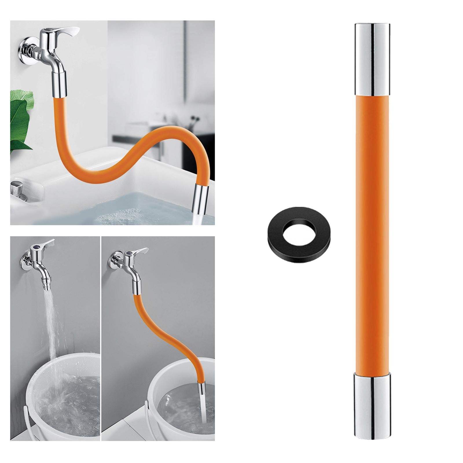 360 Rotary Faucet Extender Bendable Extension Pipe Extension Tube 50cm Orange