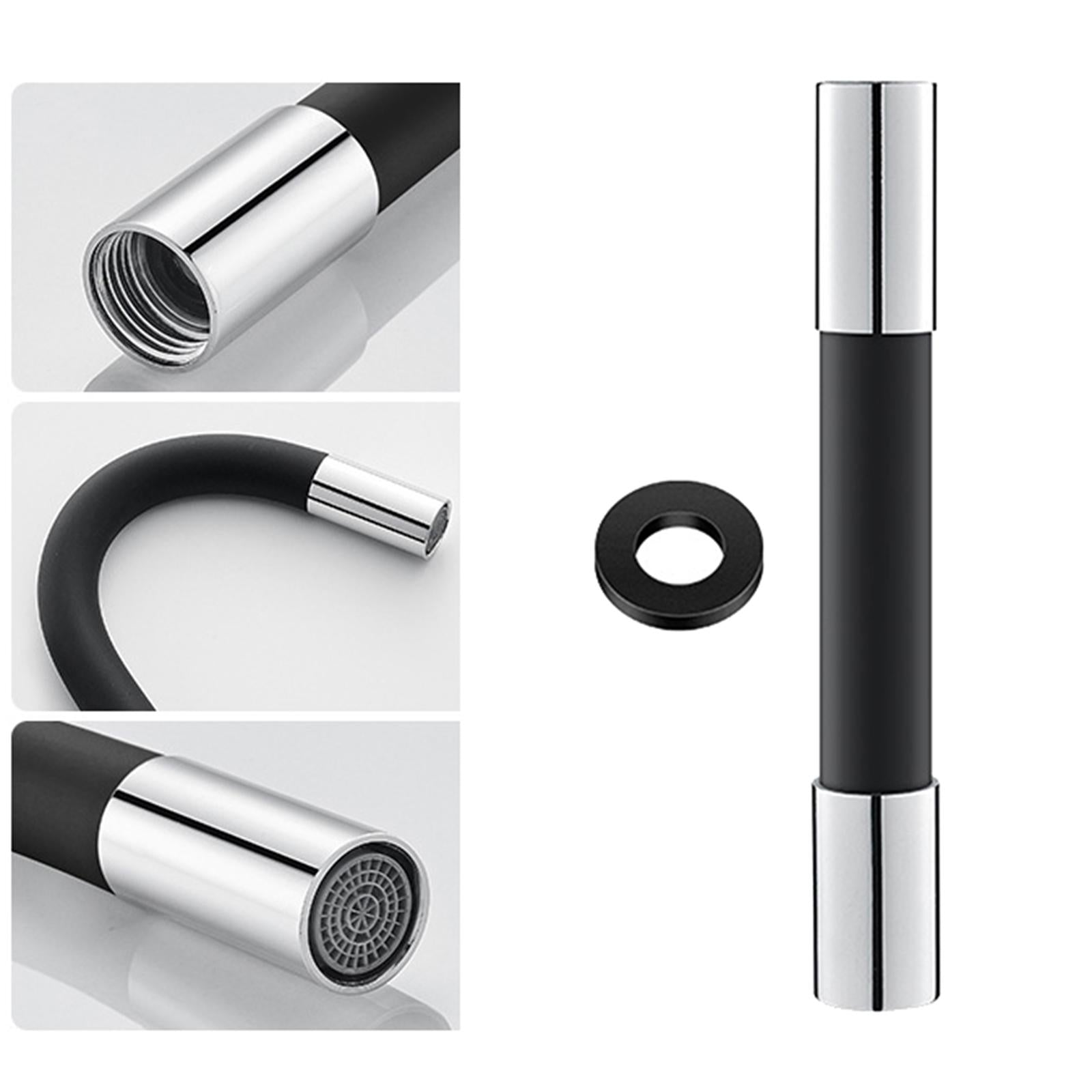 360 Rotary Faucet Extender Bendable Extension Pipe Extension Tube 20cm Black